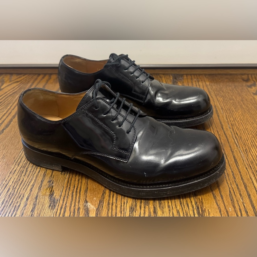 Pre Owned Men’s Gucci Brushed Leather Lace Up Shoes  Sz G7 /US 8. $995